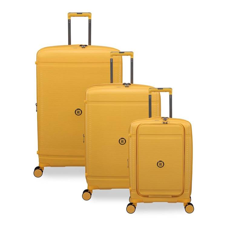 Yellow hard case suitcase top