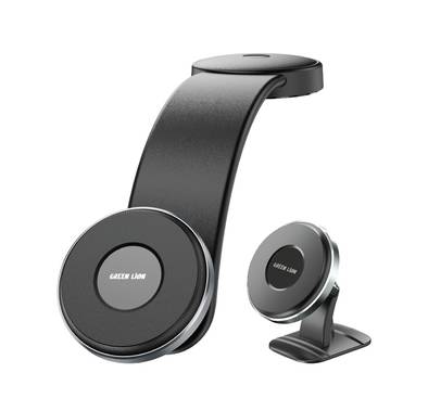 Green Lion 2in1 Magflex Car Phone Holder, MagSafe Compatible, Durable Material, Easy Installation, Strong 3M Glue, 360° Rotation, Strong Magnetic Adsorption - Black