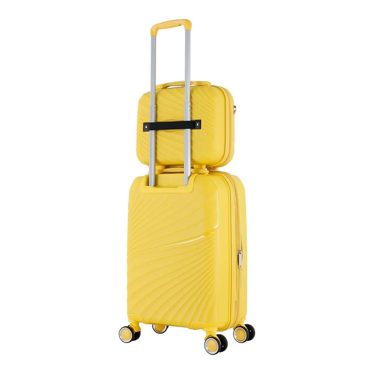 H.T Luggage Bag Hard Case Polypropylene PP Material Expandable Telescopic Handle Scratch Resis