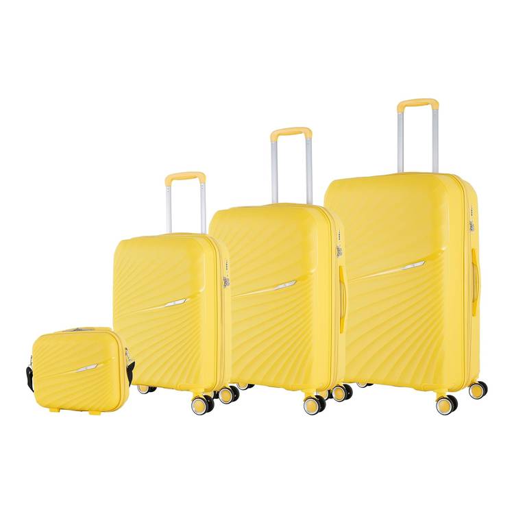Yellow hard case suitcase top