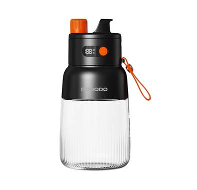 Porodo Lifestyle Blend & Sip Portable Blender with 12 Stainless Steel Blades, Powerful and Efficient, IPX6 Water Proof, Quick Prep Time, 1L Maximum Capacity & 500mL Mixing Capacity - Black / Orange