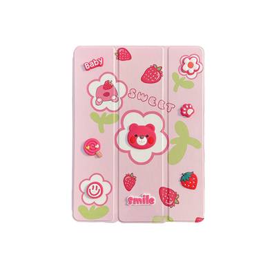 Green Lion GK-10 Kids Leather Case, Lightweight Design, Drop Protection & Anti Scratch, Pencil Holder, Stable Multi-Stand, Premium Material, Auto Wake up, Compatible with iPad Air 13" 2024, Pro 12.9" - Pink