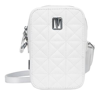 Levelo Albino Ladies Phone Pouch with Faux Leather Material, Adjustable Strap, Exquisite Safeguarding, Card & Coin Slot Included, Universal Phone Compatibility - White