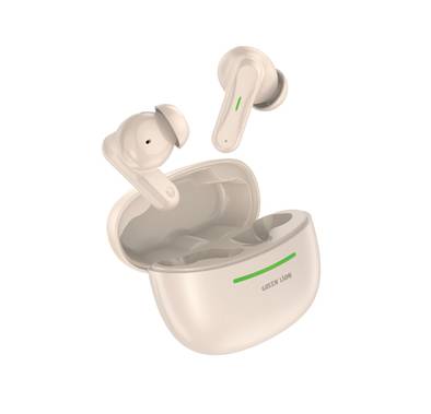 Green Lion Cairo Wireless Earbuds with ENC & TWS Technology, Hands-Free Calls, Multi-Function Touch, 4 Hours Playing Time, Type-C Charging Port - Desert Titanium