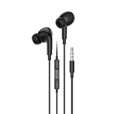 Green Lion GL-Stereo Pro Wire Control Headphones with Built-in Microphone, 1.2m Cable Length, 3.5mm Audio Jack, Widely Compatible - Black