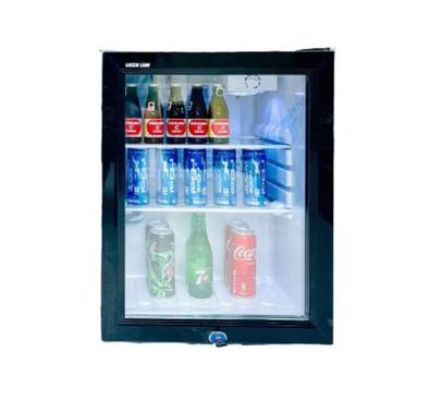 Green Lion GMF-68 Mini Refrigerator with Removable & Adjustable Shelves, 7 Level Temperature Control, Child Safety Lock, Magnetic Door Seal, Defrosting Function, Interior Lights - Black