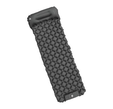 Green Lion Inflatable Air Mattress with 100 kg Load Capacity, Built-in Foot Pump, Ergonomic Design, 90 Seconds Inflation Time, Waterproof, Built-in Pillow - Black