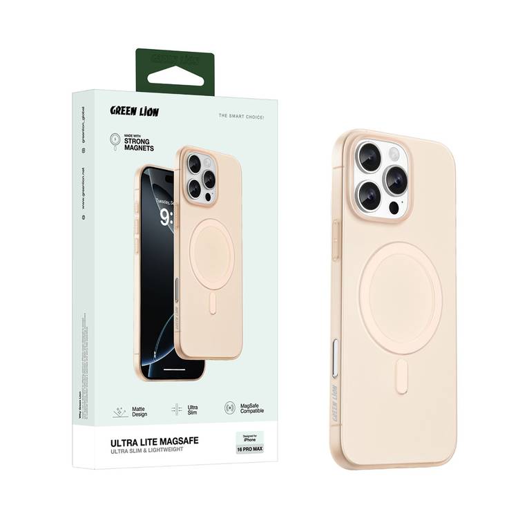Green Lion Ultra Lite MagSafe Case for iPhone 16 Pro Max with Matte Design, Ultra Slim & Lightweight, Strong Magnets, Anti-Fingerprint - Desert Titanium 