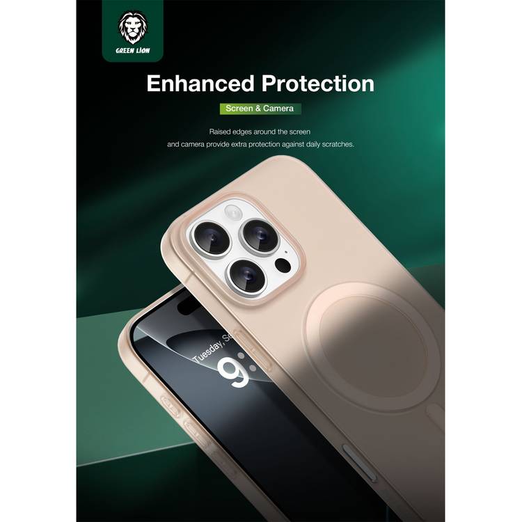 Green Lion Ultra Lite MagSafe Case for iPhone 16 Pro Max with Matte Design, Ultra Slim & Lightweight, Strong Magnets, Anti-Fingerprint - Desert Titanium 