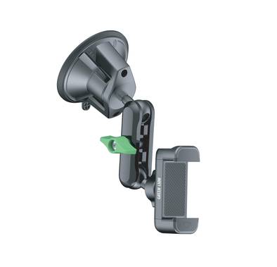 Green Lion GX-19 Universal Phone Holder, Adjustable holder size from 5 to 14 cm, Up to 4kg Clamping Force, Washable Suction Cup, Easy Installation, Sticky Gel Pad, 360° Rotation - Black
