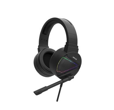 Green Lion GP27X Gaming Headphone with Noise Canceling Microphone, Hight Definition Audio, 3 Color Lights, 3.5mm Audio Jack, 360° Free Bending, Comfortable to Wear - Black