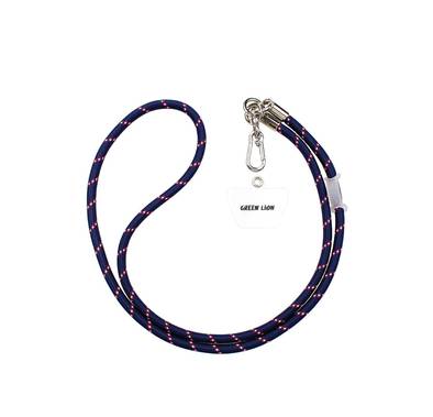 Green Lion Neck Strap Lanyard, Compatible with Mobile Phones, Soft & Durable, Hands-Free Convenience, Tangle-Free Handling, 120cm Strap Length, Safe & Secure - Dark Blue