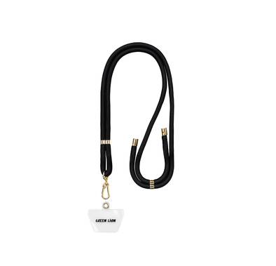 Green Lion Crossbody Lanyard Compatible with Mobile Phones, Soft & Durable, Hands-Free Convenience, Tangle-Free Handling, Adjustable 160cm Strap, Safe & Secure - Black