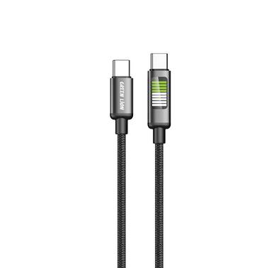 Green Lion USB-C to USB-C LED Charging Cable, Braided + A...