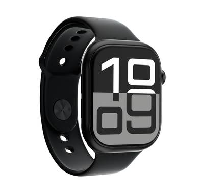Green Lion Active SE 46 Smart Watch, 200mAh Battery Capacity, 10 Days Standby, Wireless Charger, Bluetooth Version 5.3 - Jet Black & Black Strap