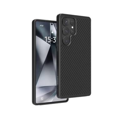 Levelo Ox Carbon Case for Samsung S25 Ultra, MagSafe Compatible, Durable 600D Aramid Fiber Material, Anti Fingerprint, Premium Quality Guaranteed - Black
