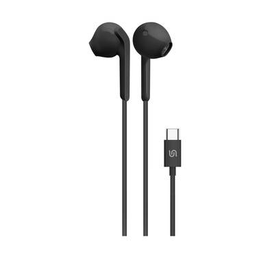 Porodo Soundtec Stereo Earphones, TPE + Metal + ABS Material, Type-C Connection, 1.2m Cable Length, High-Clarity Mic, Crisp Audio - Black