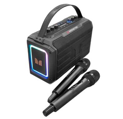 Monster Adventurer 1000 Portable Bluetooth Speaker with 2 Microphones , 10m Transmission Range, Bluetooth Version 5.3, Up to 5.5 Hours Playtime, 4000mAh Battery Capacity - Black