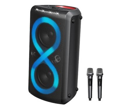 Monster Cycle Plus Bluetooth Speaker with 2 Mics, RGB Color Lighting Effects, Bluetooth Version 5.3, USB-C Charging Port, Waterproof - Black