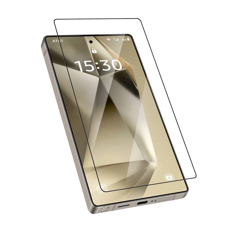 Levelo 2.5D Silk Print High Silicone AR Screen Protector for Samsung Galaxy S25 Ultra, Anti-Reflection Clear Glass, 0.25mm Ultra Thin, Scratch-Resistant, Oleophobic & Hydrophobic Coating, Instant Fingerprint Unlock, Air Bubble Prevention, Explosion- Proof, Auto-Exhaust - Clear