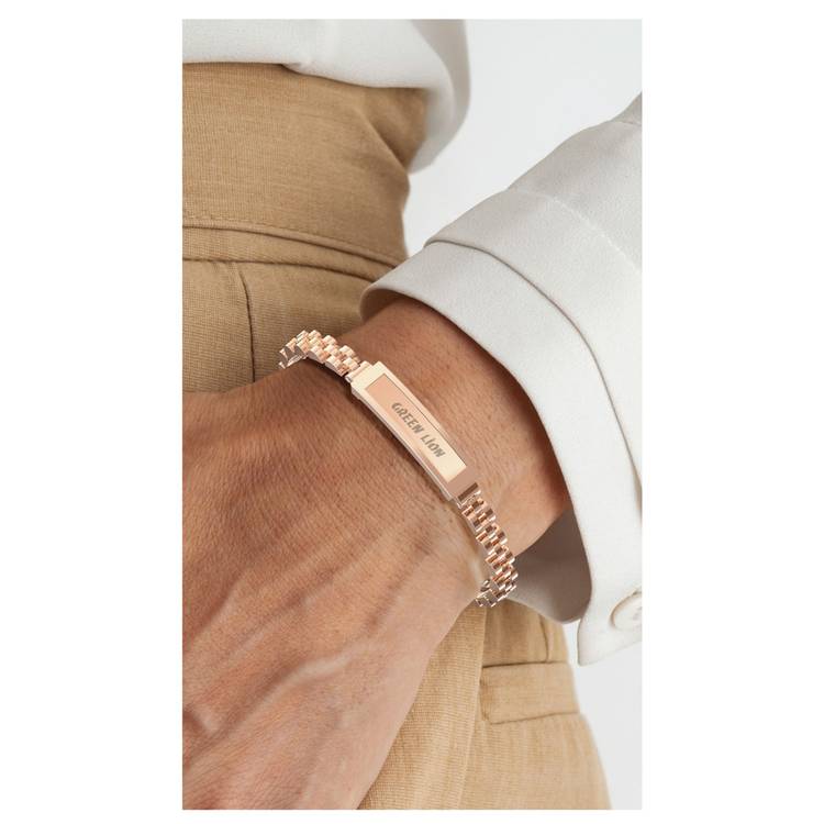 Green Lion Smart Bracelet Zinc Alloy Case with Heart Rate & Sleep Monitoring, Camera Control, 5 Days Working Time, Waterproof, 16mAh Battery Capacity, Bluetooth 5.1 - Gold