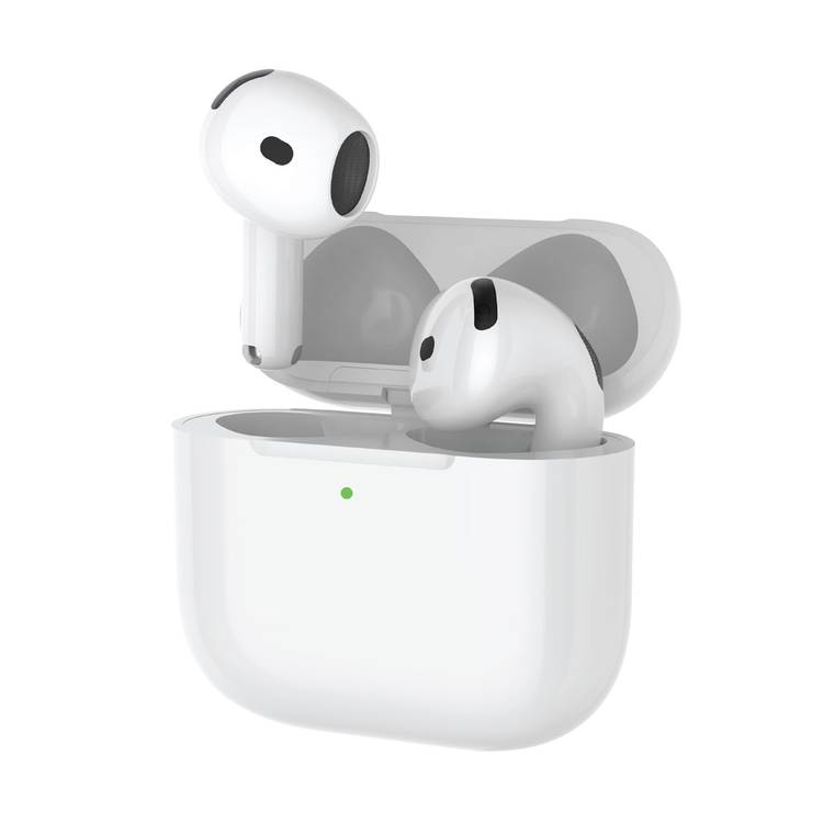 Porodo Blue ENC Earbuds 4 with 20 Hours Working Time, Wireless Charging, Deep Bass, Touch Control - White
