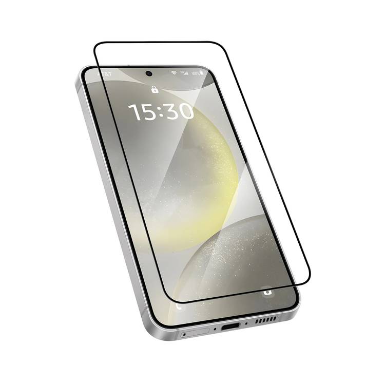Levelo 2.5D Silk Print HD Clear Glass for Samsung Galaxy S25 Plus, High Silicone Aluminum, 0.25mm Ultra Thin, Scratch-Resistant, Oleophobic & Hydrophobic Coating, Instant Fingerprint Unlock, Air Bubble Prevention, Explosion- Proof, Auto-Exhaust - Clear