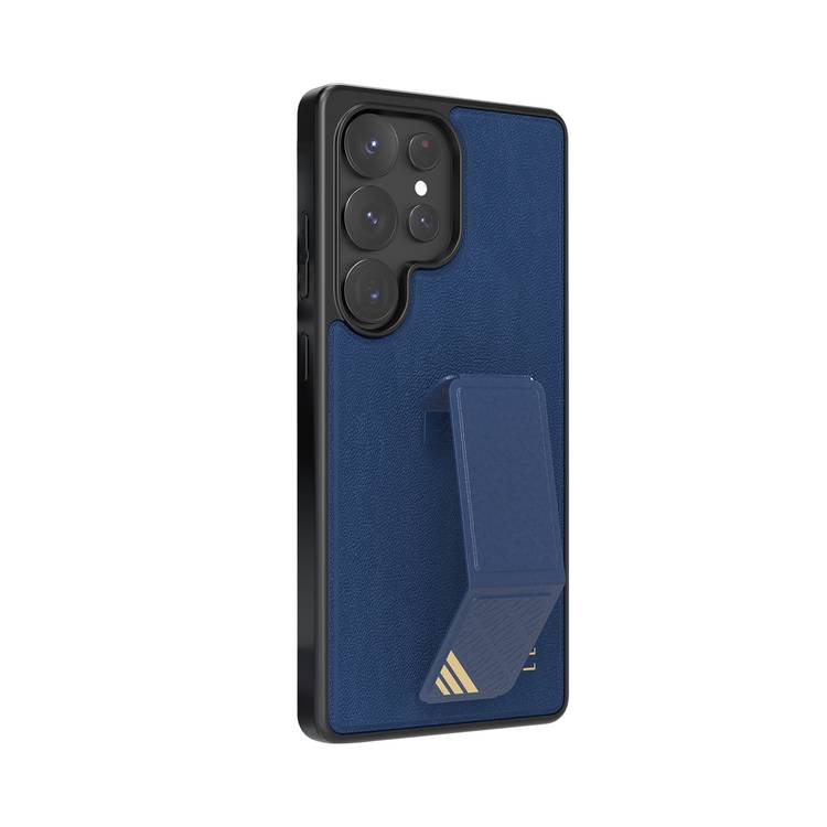 Levelo Morphix PU Leather Case for Samsung Galaxy S25 Ultra, Built-in Leather Kickstand, Scratch-Resistant, Impact-Resistant Corners, Hybrid Case - Blue