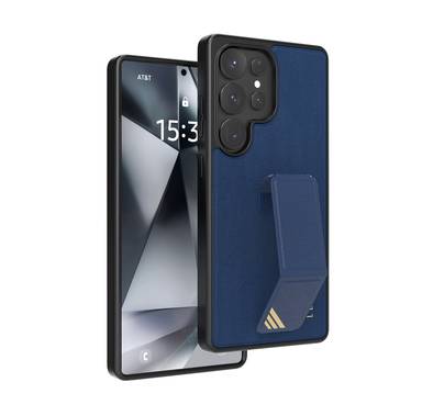 Levelo Morphix PU Leather Case for Samsung Galaxy S25 Ultra, Built-in Leather Kickstand, Scratch-Resistant, Impact-Resistant Corners, Hybrid Case - Blue