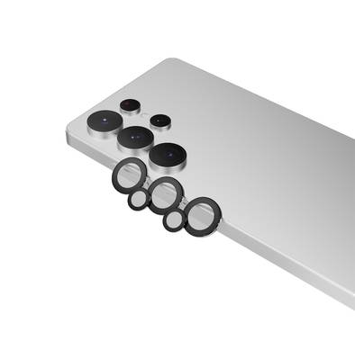 Levelo Lucent Quint AR Camera Lens for Samsung S25 Ultra, 9H Hardness, Anti-Fingerprint, Double Sided Anti Reflection, Water & Dust Resistance, Double Layer Lens Glass - Silver