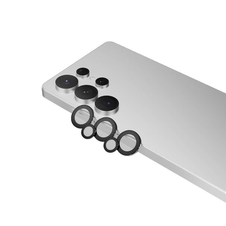 Levelo Lucent Quint AR Camera Lens for Samsung S25 Ultra, 9H Hardness, Anti-Fingerprint, Double Sided Anti Reflection, Water & Dust Resistance, Double Layer Lens Glass - Silver