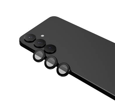Levelo Lucent Trio AR Camera Lens for Samsung S25 Plus, 9H Hardness, Anti-Fingerprint, Double Sided Anti Reflection, Water & Dust Resistance, Double Layer Lens Glass - Black