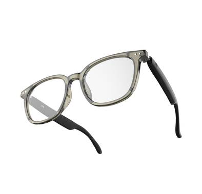 Green Lion Stockholm Smart Glasses with Touch Control, UV400 Protection, Built-in Microphone, Remote Camera & Voice Assistant, Photochromic & Polarized Anti-Blue Lenses, Up to 5 Hours Play Time, 1.5-Hour Magnetic Charging Time, 10m Transmission Distance - Black