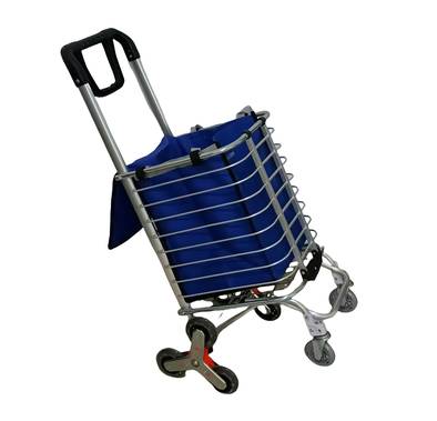 Green Lion Foldable Shopping Trolley with Shopping Bag & Elastic Ring, 20kg Maximum Load, Multiple Use, 8 Wheels, 360° Rotating Handle - Silver
