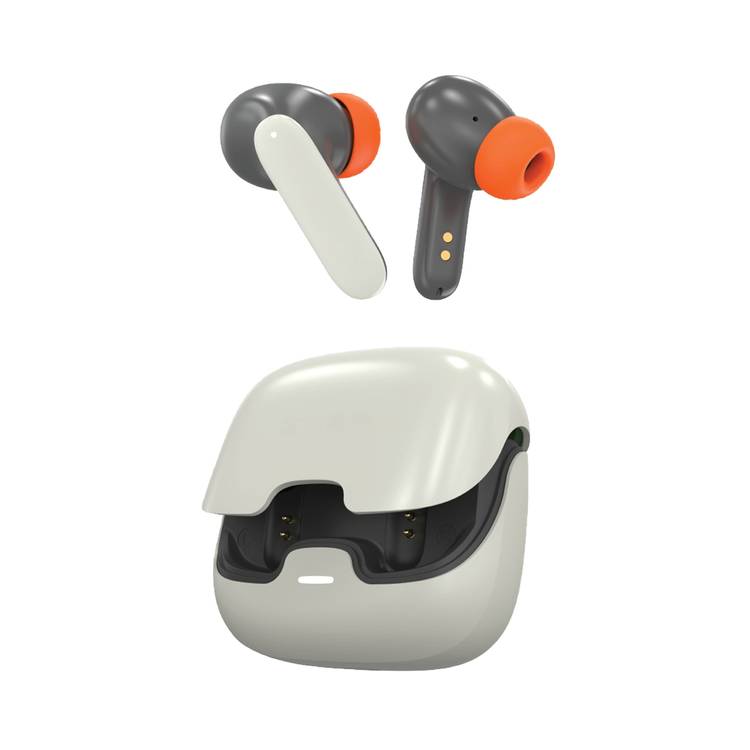 Green Lion Florence True Wireless Earbuds with Touch Control, Low Latency Mode, Voice Assistant, Quad -Mic with ENC Technology, Gaming Mode, Up to 6 Hours Play Time, 100 Hours Standby Time, Type-C Charging Port, Above 10m Transmission Range - Cream