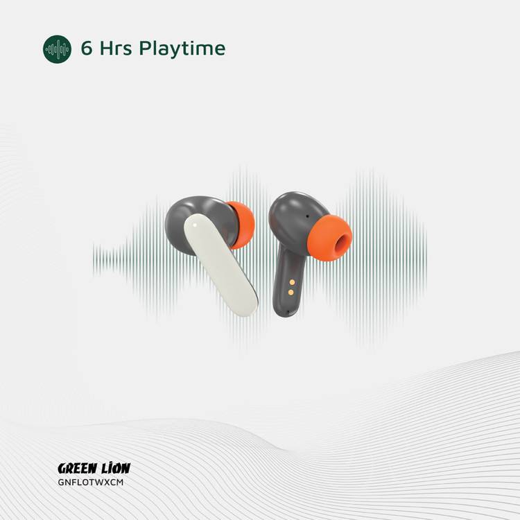 Green Lion Florence True Wireless Earbuds with Touch Control, Low Latency Mode, Voice Assistant, Quad -Mic with ENC Technology, Gaming Mode, Up to 6 Hours Play Time, 100 Hours Standby Time, Type-C Charging Port, Above 10m Transmission Range - Cream