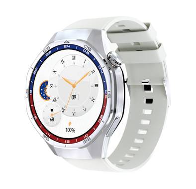 Green Lion Tech Master Smart Watch, 1.43" AMOLED Screen Size, 8-10 Days Standby Time,  3-5 Days Working Time, 2-3 Hours Charging Time, 400mAh Lithium Polymer Battery Capacity - Silver