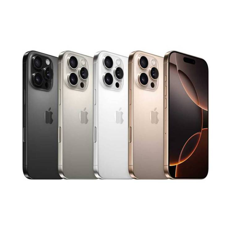 Apple iPhone 16 Pro with 256GB Capacity, 6.3‑inch Screen Size, USB-C Connector Type, 6‑Core CPU, 6‑Core GPU, 5G Network Technology, Splash, Water & Dust Resistant, Middle East Version - Black Titanium