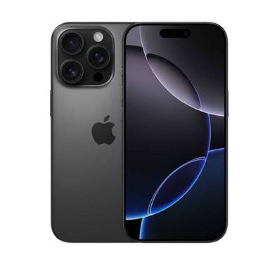Apple iPhone 16 Pro with 256GB Capacity, 6.3‑inch Screen Size, USB-C Connector Type, 6‑Core CPU, 6‑Core GPU, 5G Network Technology, Splash, Water & Dust Resistant, Middle East Version - Black Titanium