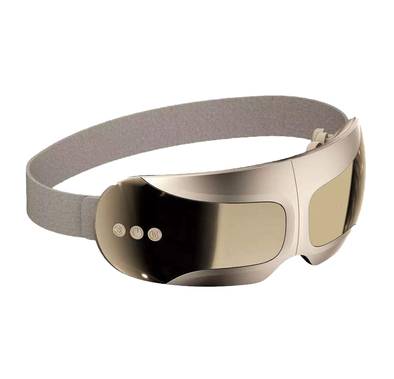 Porodo Lifestyle Eye Massager Intelligent Tapping with 5 Eye Therapy Modes, Mirror Electroplate, 3 Hours Working Time, Music Playback, 6W Power - Gold