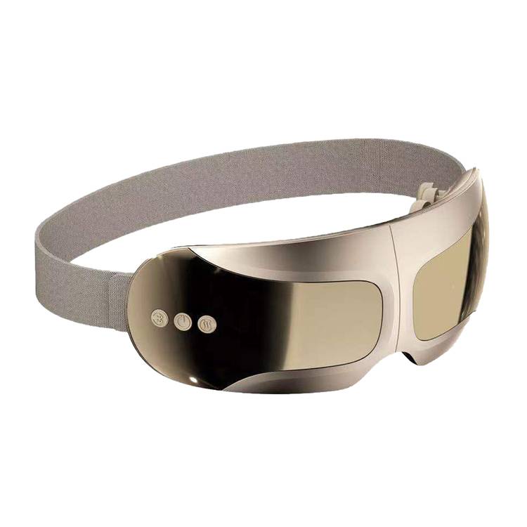 Porodo Lifestyle Eye Massager Intelligent Tapping with 5 Eye Therapy Modes, Mirror Electroplate, 3 Hours Working Time, Music Playback, 6W Power - Gold