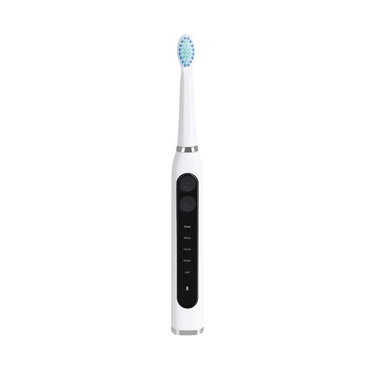 Porodo Lifestyle Electric Toothbrush with 5 Cleaning Modes, Up to 50 Days Working Time, High-Quality Bristles, 2 Extra Replacement Brush Heads, 500mAh Battery Capacity - White