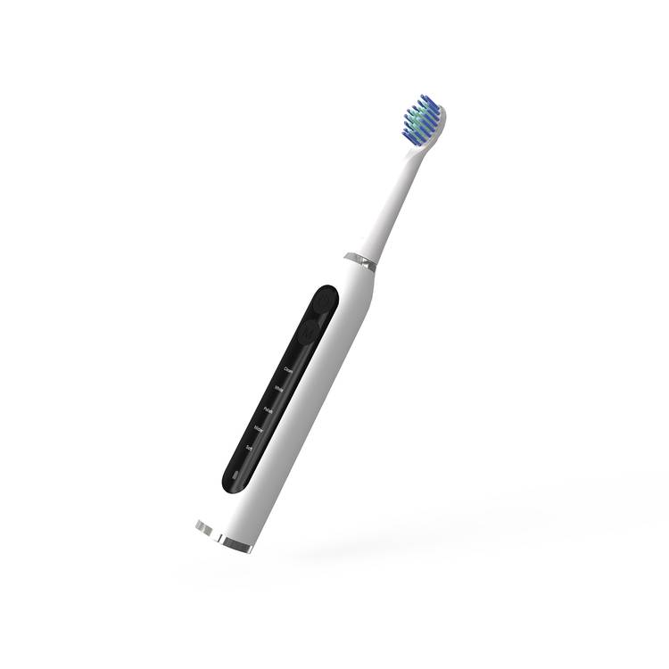 Porodo Lifestyle Electric Toothbrush with 5 Cleaning Modes, Up to 50 Days Working Time, High-Quality Bristles, 2 Extra Replacement Brush Heads, 500mAh Battery Capacity - White
