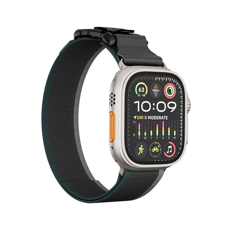 Levelo Rove Nylon Watch Strap with Magnetic Buckle, Compatible with 49/46mm Smartwatches & Apple Watch SE, Series 9, 8, 7, 6, 5, Abrasion Resistance, Hypoallergenic Material, Easy Snap-On & Quick Release Mechanism, Water-Resistant, Sweat-Resistant, 24/7 Wearability - Gray