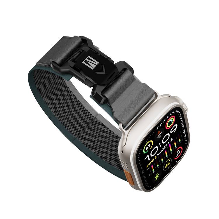 Levelo Rove Nylon Watch Strap with Magnetic Buckle, Compatible with 49/46mm Smartwatches & Apple Watch SE, Series 9, 8, 7, 6, 5, Abrasion Resistance, Hypoallergenic Material, Easy Snap-On & Quick Release Mechanism, Water-Resistant, Sweat-Resistant, 24/7 Wearability - Gray