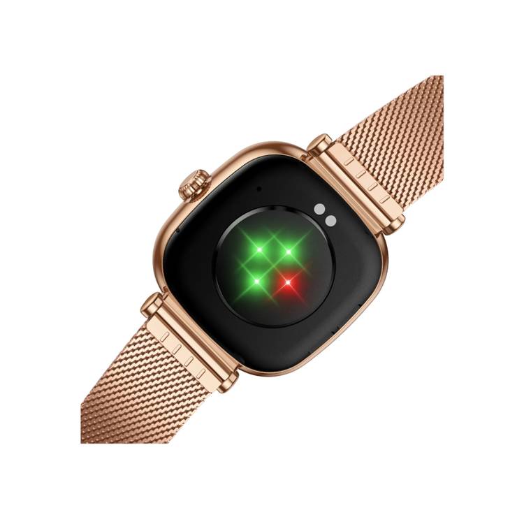 Green Lion Princess Smart Watch, Extra Strap Included, Find Watch, Blood Pressure,  Sleep Monitoring,  Music Control, Call & Social Notifications - Glossy Gold