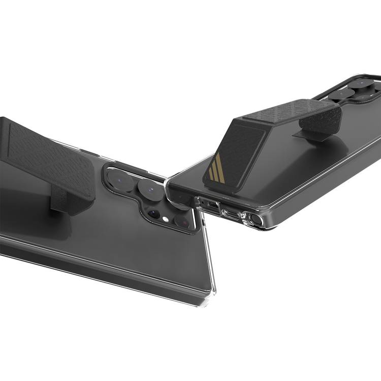 Levelo Morphix Clara Case with Built-in Leather Grip for Samsung Galaxy S25 Ultra, TPU Material, Impact-Resistant Corners, Metal Camera Ring, Hybrid Material - Black