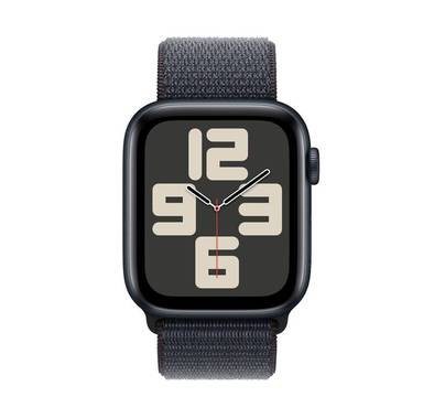Apple Watch SE 2024 GPS 40mm Midnight Aluminum Case with Ink Sport Loop, Regular - Midnight