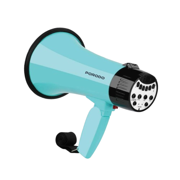 Porodo Kids Megaphone, Clear & Load Sound, Lightweight & Portable, High Power Output - Sky Blue