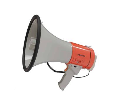 Porodo Portable Megaphone, High Power Output, Clear & Load Sound, Recording Feature - Orange